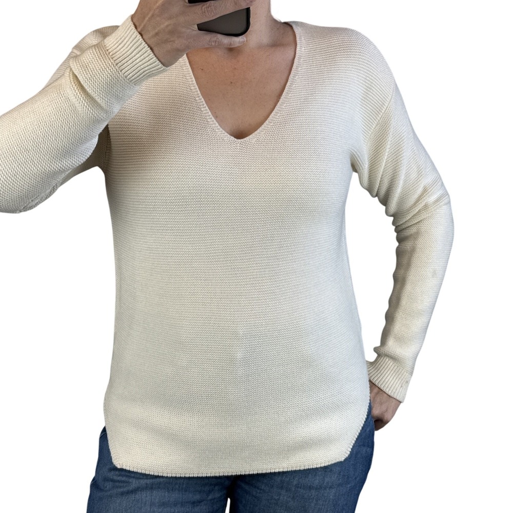 Wilfred Free‎ Aritzia Womens Wolter Sweater Size S Ecru Ivory Knit Merino Wool
